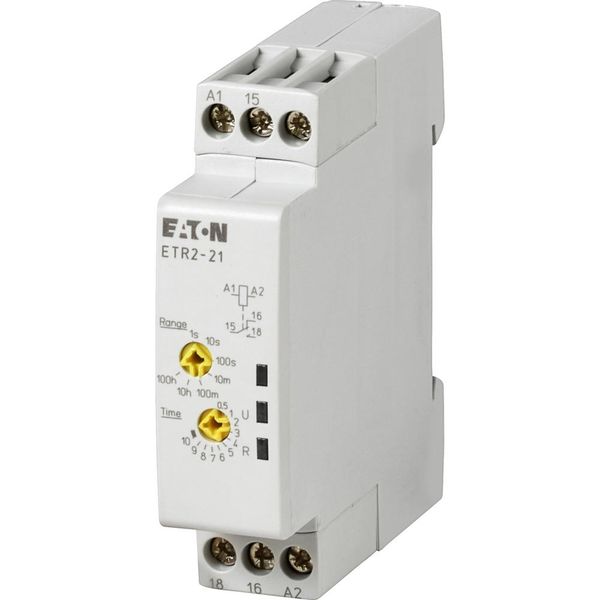 Timing relay, 0.05s-100h, 24-240VAC 50/60Hz, 24-48VDC, 1W, fleeting contact on energization image 3