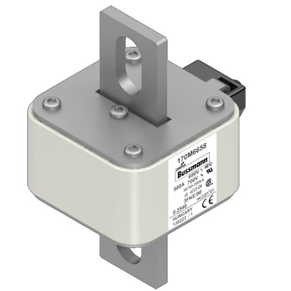 Fuse-link, high speed, 500 A, AC 690 V, size 3, 76 x 92 x 135 mm, aR, IEC, UL, single indicator image 8