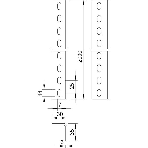 WP 30 35 2000 FT Angle profile perforated 30x35x2000 image 2