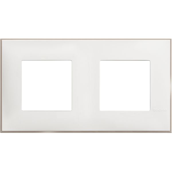 CLASSIA - COVER PLATE 2X2P WHITE SATIN image 1