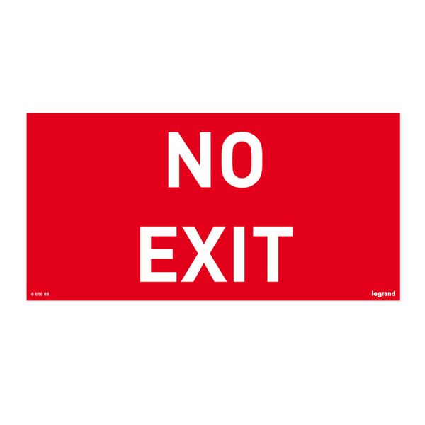 Label - for emergency lighting luminaires - NO EXIT - 100 x 200 mm image 1