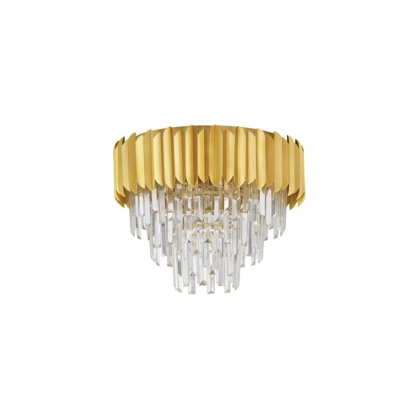 Gold Aluminum & Crystal LED E14 6x5 Watt 230 Volt IP20 Bulb Excluded D: 50 H: 39.5 cm image 1