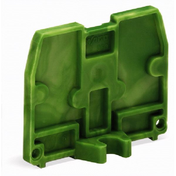 End plate with fixing flange M4 2.5 mm thick green-yellow image 3