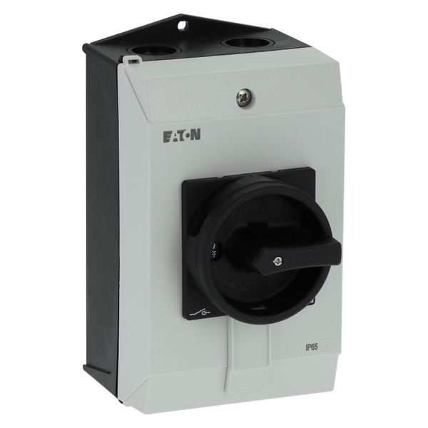 Main switch, P1, 40 A, surface mounting, 3 pole + N, STOP function, With black rotary handle and locking ring, Lockable in the 0 (Off) position, hard image 10