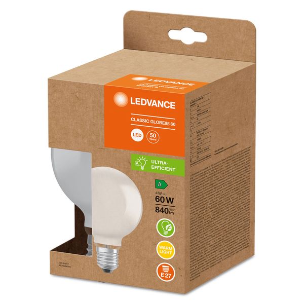 LED CLASSIC GLOBE ENERGY EFFICIENCY A S 4W 830 Frosted E27 image 9