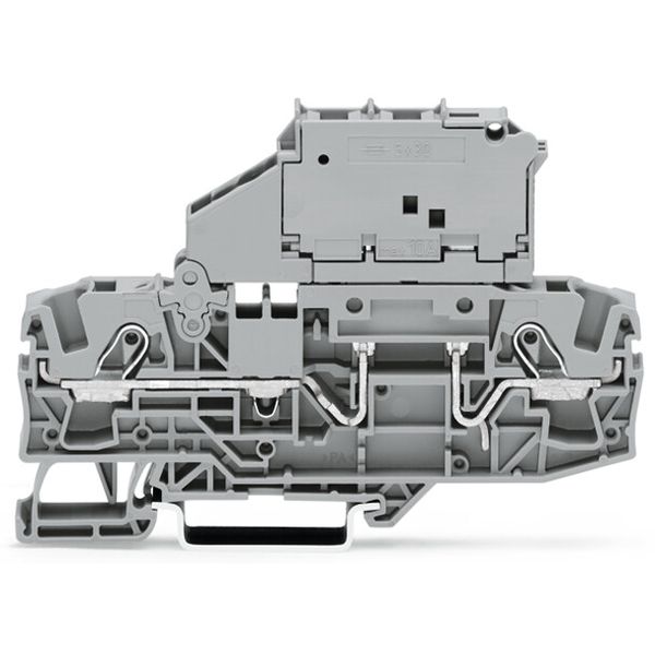 2006-1621/1000-541 2-conductor fuse terminal block; with pivoting fuse holder; for 5 x 30 mm miniature metric fuse image 1