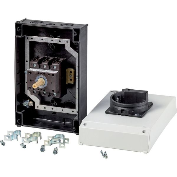 Main switch, P3, 63 A, surface mounting, 3 pole, STOP function, With black rotary handle and locking ring, Lockable in the 0 (Off) position, with asse image 33