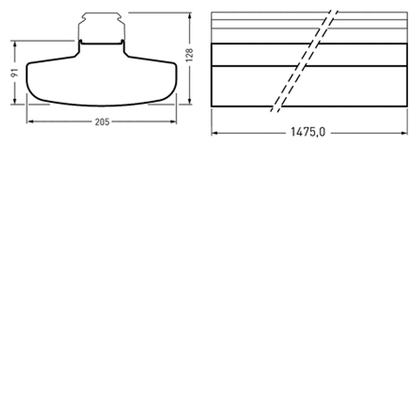 Continuous lines 765... E-Line Next Fix Prisms White rectangular ET 53W 9500lm Wide (W) IK08 3 SDCM 9002072961 image 2