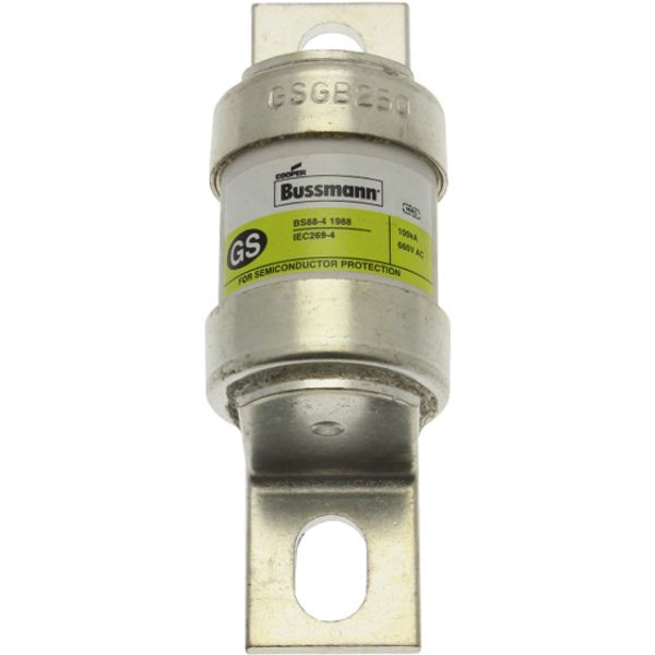 Fuse-link, high speed, 250 A, AC 660 V, DC 350 V, BS88, 78 x 107 mm, aR, BS, Ultra fast image 1