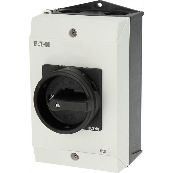 Main switch, P1, 32 A, surface mounting, 3 pole, 1 N/O, 1 N/C, STOP function, With black rotary handle and locking ring, Lockable in the 0 (Off) posit image 24