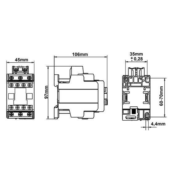 Contactor 3-pole, CUBICO Classic, 11kW, 25A, 1NO+1NC, 230VAC image 12