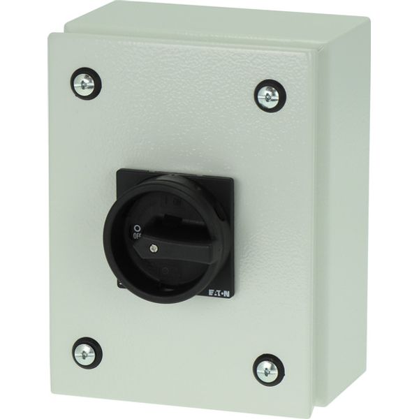 Main switch, P1, 40 A, surface mounting, 3 pole, 1 N/O, 1 N/C, STOP function, With black rotary handle and locking ring, Lockable in the 0 (Off) posit image 3