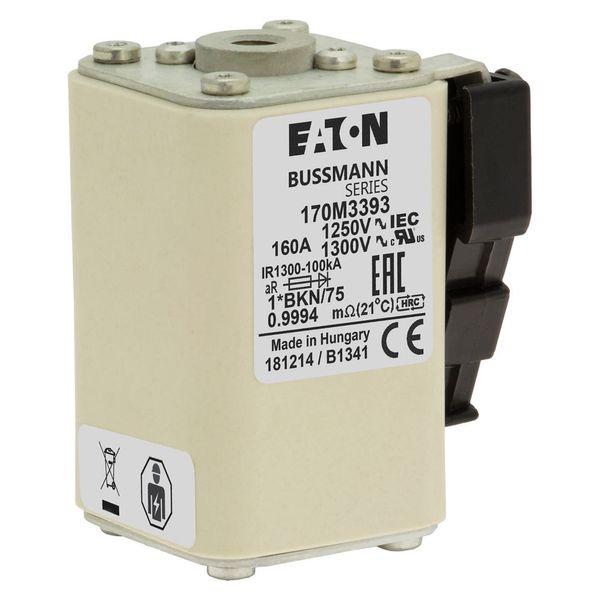 Fuse-link, high speed, 160 A, AC 1250 V, compact size 1, 45 x 59 x 75 mm, aR, IEC, UL, single indicator image 17