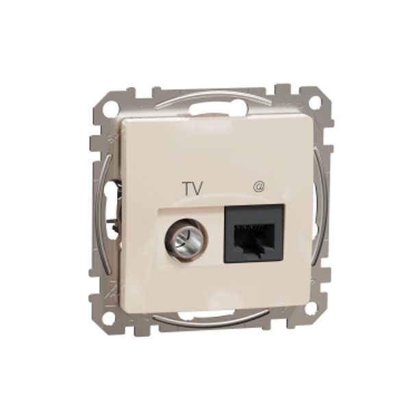 Data + TV sockets, Sedna Design & Elements, RJ45 CAT6 UTP, professional, Beige image 3