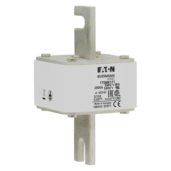 Fuse-link, high speed, 1800 A, AC 550 V, DIN 3, 76 x 90 x 139 mm, aR, DIN, IEC, single indicator image 17