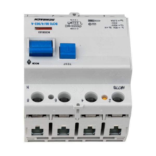 Residual current circuit breaker, 80A, 4-pole,30mA, type A image 4