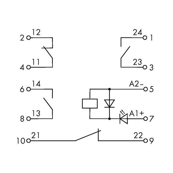 Relay module Nominal input voltage: 24 VDC 2 break and 2 make contacts image 6