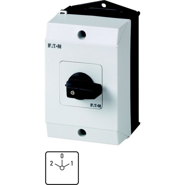 Reversing switches, T3, 32 A, surface mounting, 3 contact unit(s), Contacts: 6, 60 °, maintained, With 0 (Off) position, 2-0-1, SOND 30, Design number image 4