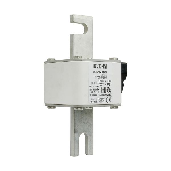 Fuse-link, high speed, 900 A, AC 690 V, DIN 2, 61 x 77 x 138 mm, aR, DIN, IEC, single indicator image 10