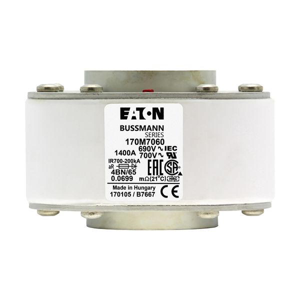 Fuse-link, high speed, 1400 A, AC 690 V, size 4, 67 x 105 x 105 mm, aR, IEC, single indicator image 22