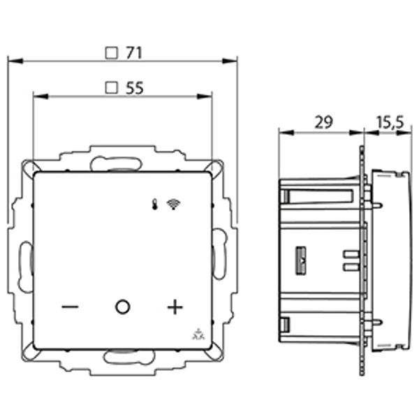 Smart Home capable flush-mounted thermostat as a room controller, RAL 9010 glossy 55x55, AC 230V, relay 16 (4) A image 2