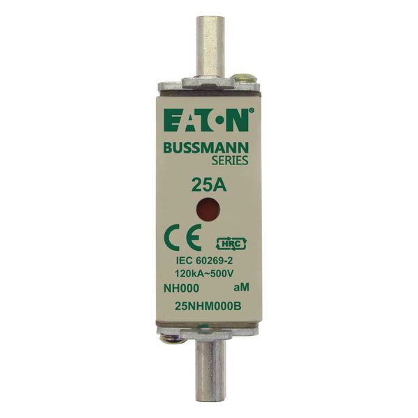 Fuse-link, low voltage, 25 A, AC 500 V, NH000, aM, IEC, dual indicator image 6