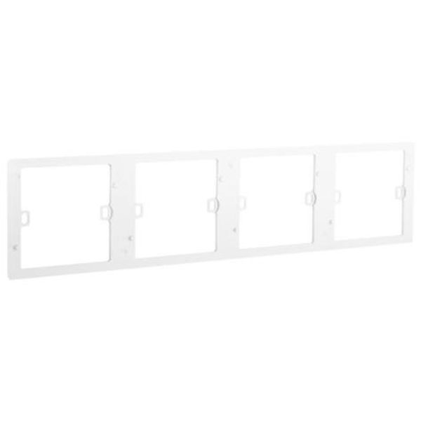 Mallia Senses - 4 gang plate kit support - Brushed Aluminium image 1