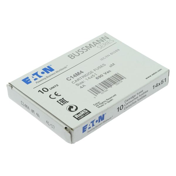 Fuse-link, LV, 4 A, AC 690 V, 14 x 51 mm, aM, IEC image 13