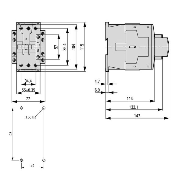 Contactor 18.5kW/400V/40A, coil 230VAC image 5