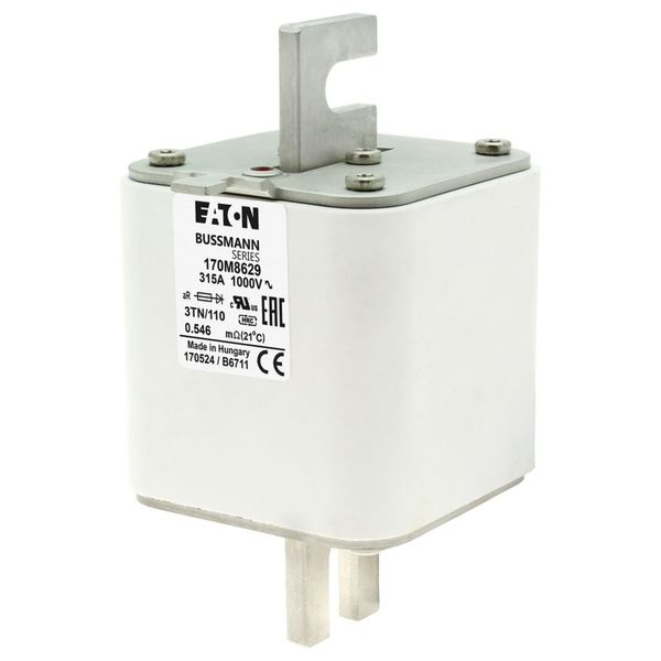 Fuse-link, high speed, 315 A, AC 1000 V, DIN 3, 74 x 90 x 139 mm, aR, DIN, IEC, single indicator image 19