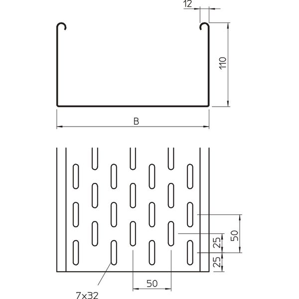 SKS 130 FS Cable tray SKS perforated, with connector 110x300x3000 image 2