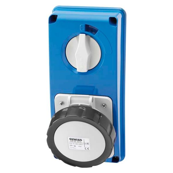 VERTICAL FIXED INTERLOCKED SOCKET OUTLET - WITHOUT BOTTOM - WITHOUT FUSE-HOLDER BASE - 3P+E 32A 480-500V - 50/60HZ 7H - IP67 image 2