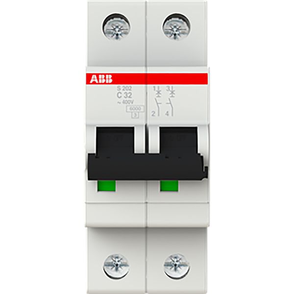 S202-C32 Miniature Circuit Breaker - 2P - C - 32 A image 2