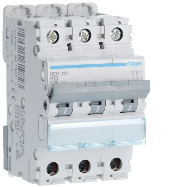 Circuit breaker 3P 10A B 6/10kA 3M image 1