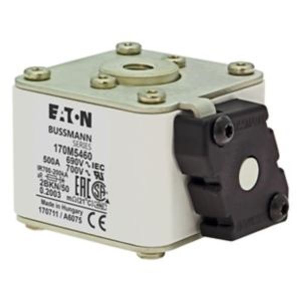 Fuse-link, high speed, 500 A, AC 690 V, size 2, aR, IEC, UL, single indicator image 4