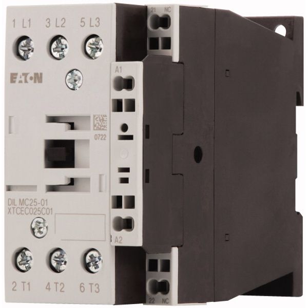 Contactor, 3 pole, 380 V 400 V 11 kW, 1 NC, 230 V 50 Hz, 240 V 60 Hz, AC operation, Spring-loaded terminals image 3