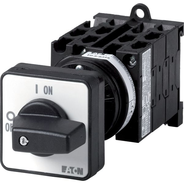 On-Off switch, T0, 20 A, rear mounting, 5 contact unit(s), 10-pole, with black thumb grip and front plate image 2
