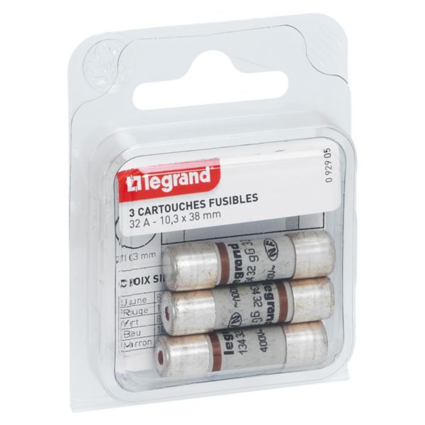 Fuse cartridges for fuse holders - with indicator - 10.3x38mm - 32A image 1