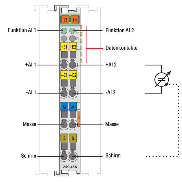 2-channel analog input ±10 VDC Differential input light gray image 2