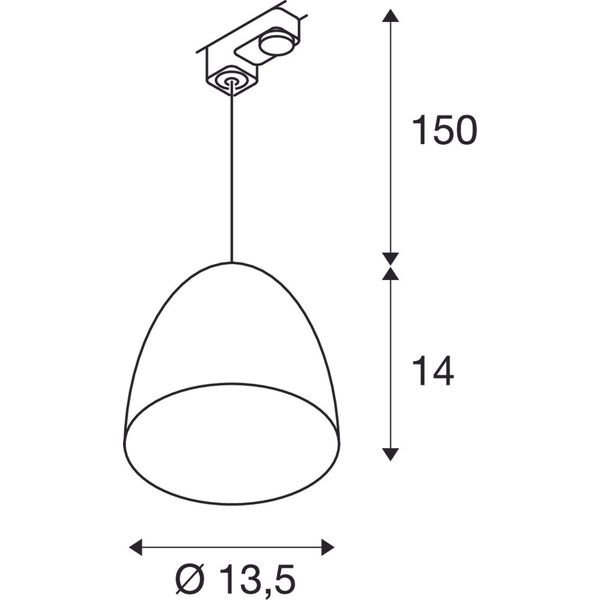 PARA CONE 14 pendant, round, white/gold, GU10, max. 35W, incl. 3-circuit adapter image 2