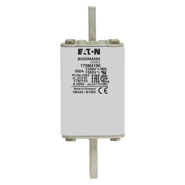 Fuse-link, high speed, 550 A, AC 1250 V, size 1, 53 x 66 x 138 mm, aR, DIN, IEC, type T indicator image 14