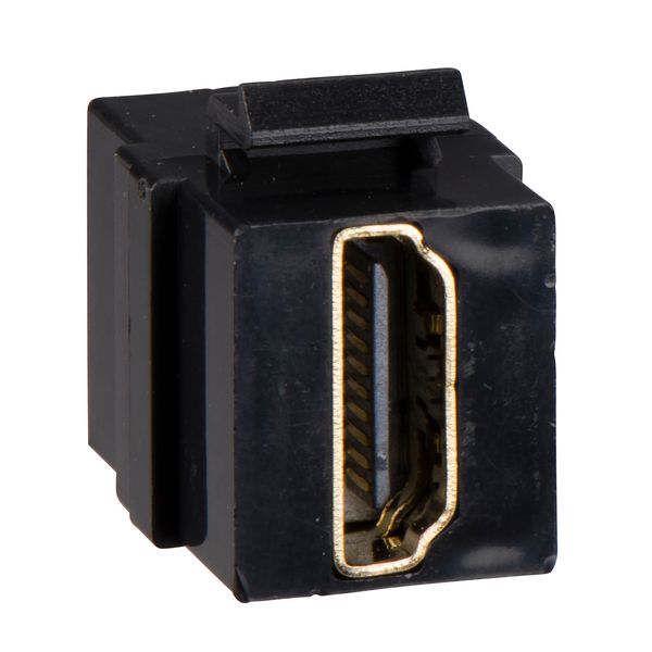 HDMI Connector jack, Merten, Keystone, black image 1