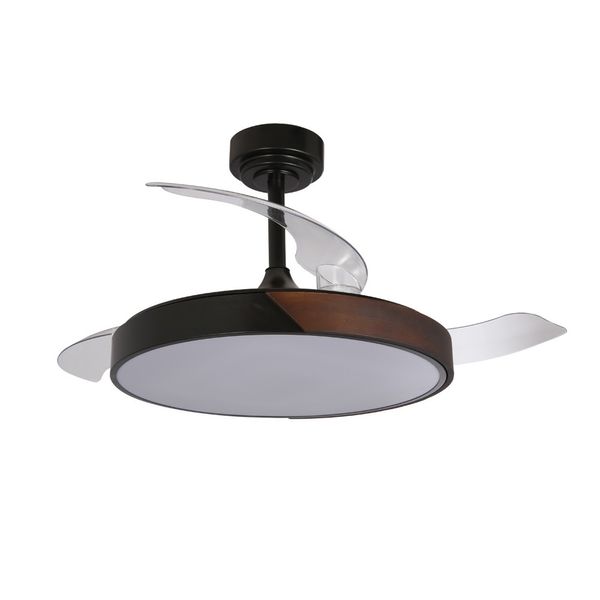 Taoro Black LED Ceiling Fan 72W 7920Lm CCT Folding Blades image 1