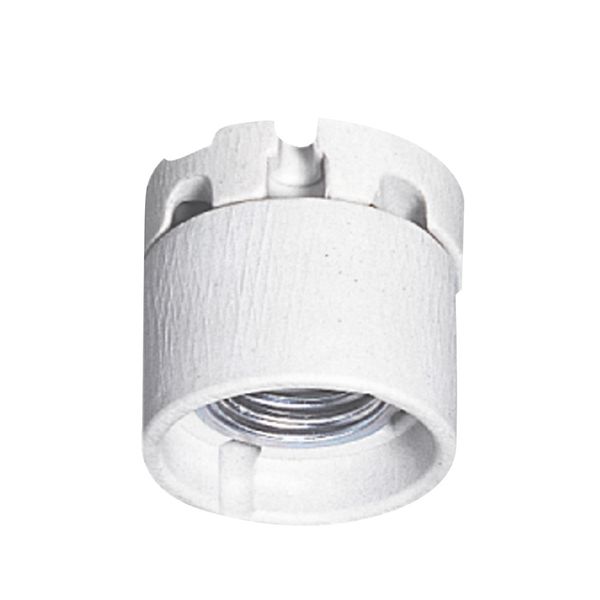 E 27 lampholder - 4 A - 250 V~ - porcelain - protective skirt - white image 1