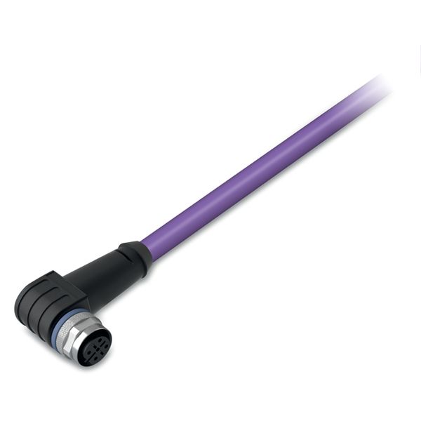 CANopen/DeviceNet cable M12A socket angled 5-pole violet image 3