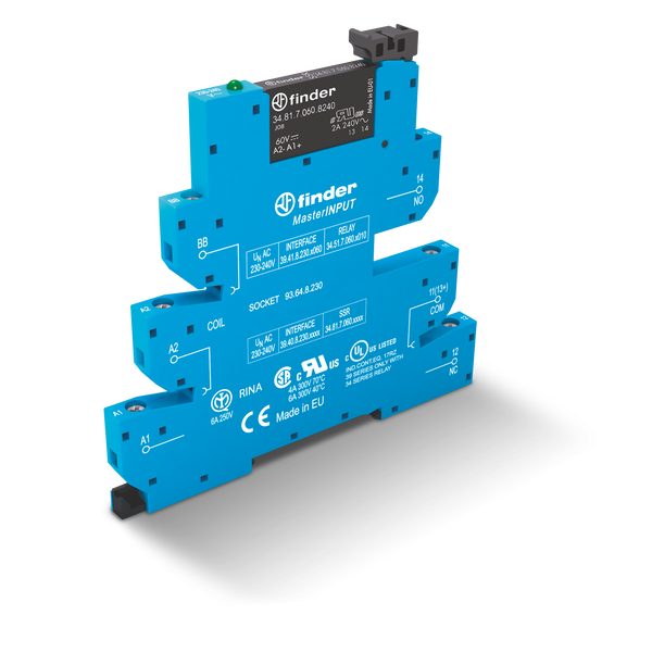 Rel. interface SSR MasterINPUT screw In.125VUC 1NO Out.6A/24VDC (39.40.0.125.9024) image 2