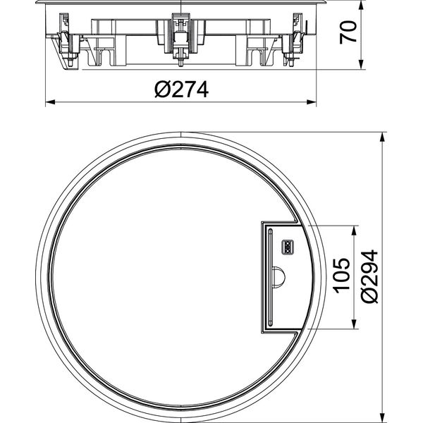 GESRA7 10U Service outlet for universal mounting ¨294x71 image 2