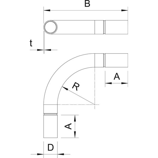 SB16W ALU Aluminium conduit bend without thread ¨16mm image 2