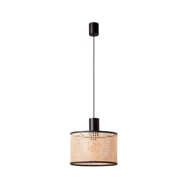 MAMBO BLACK PENDANT LAMP E27 ø320*213ø320 RATTAN L image 1