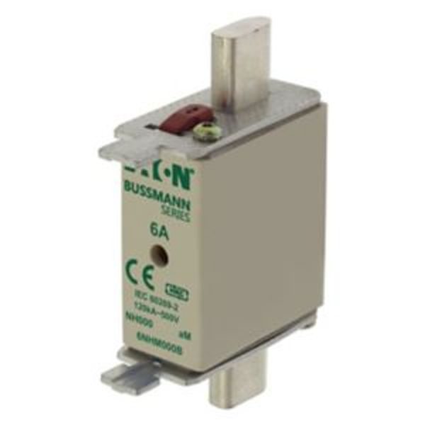 Fuse-link, low voltage, 6 A, AC 500 V, NH000, aM, IEC, dual indicator image 3